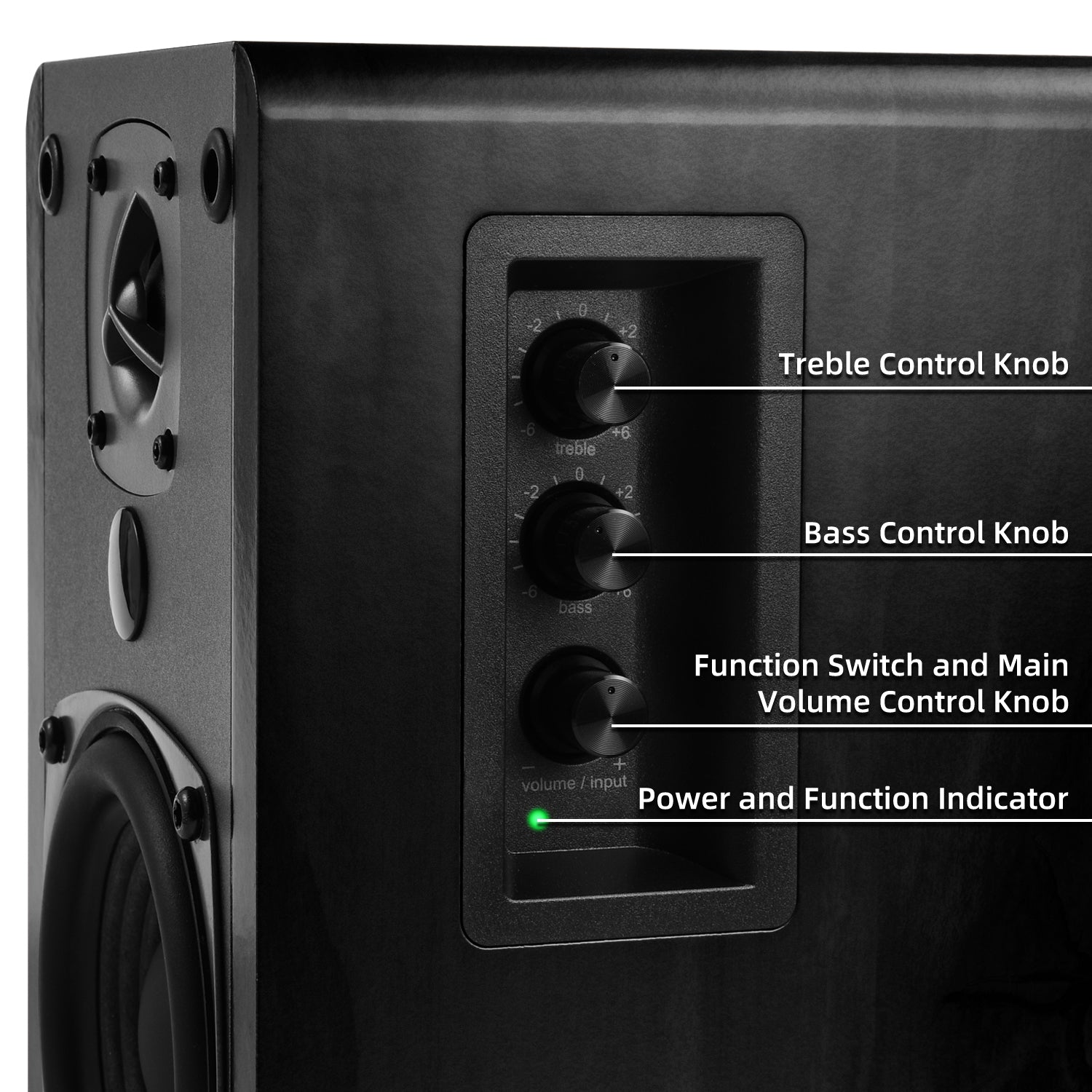 Singing Wood BT27 Powered Bluetooth Bookshelf Speaker - Black