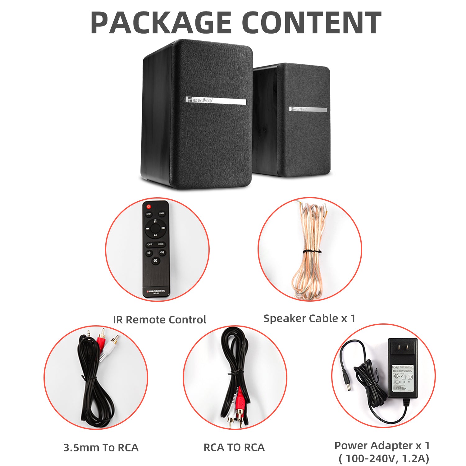 Singing Wood BT27 Powered Bluetooth Bookshelf Speaker - Black