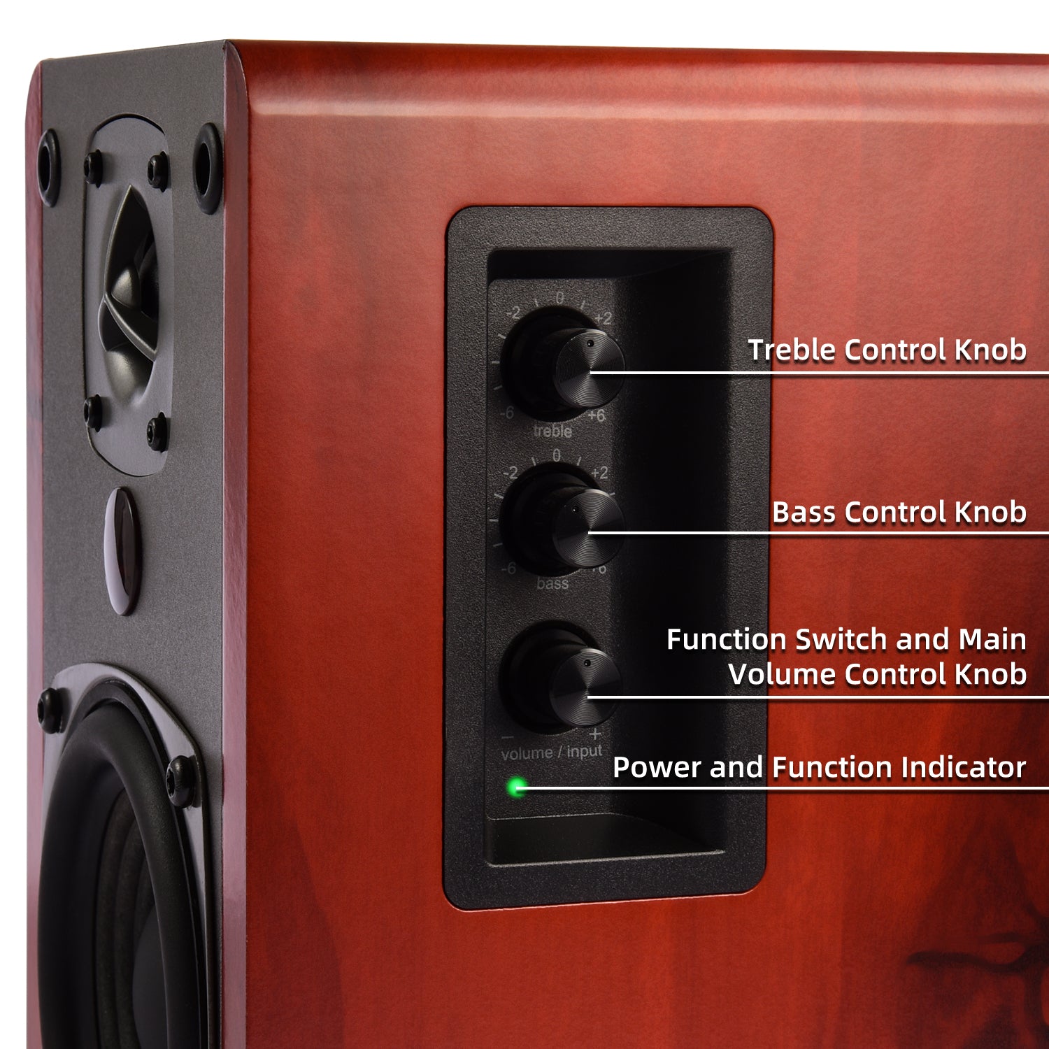 Singing Wood BT27 Powered Bluetooth Bookshelf Speaker - Walnut