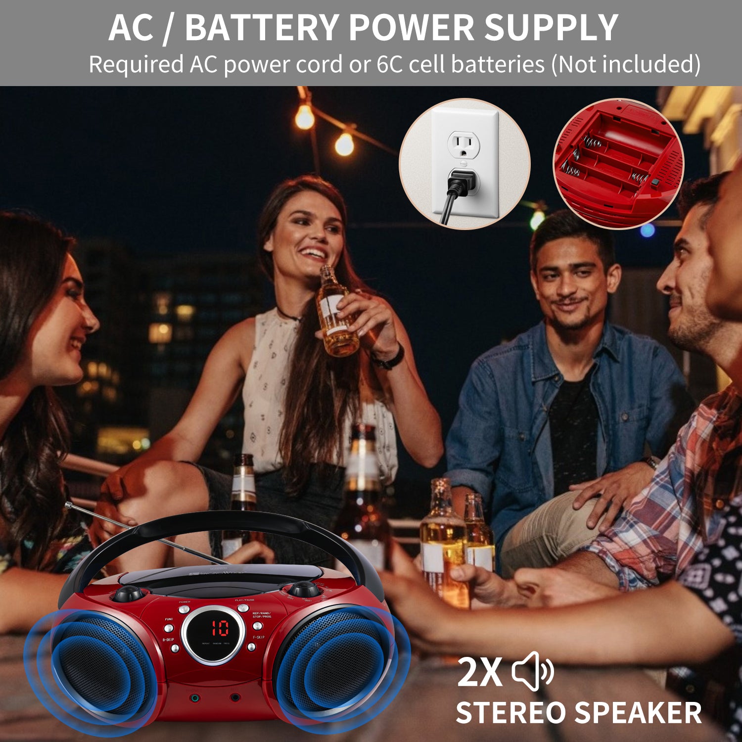 SBX030BT Boombox (Firemist Red)