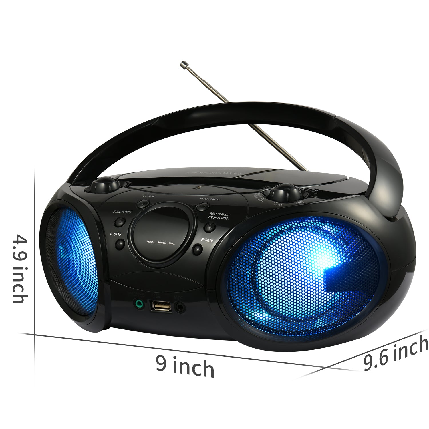 SBX030BTL Boombox w/ LED Light (Phantom Black)