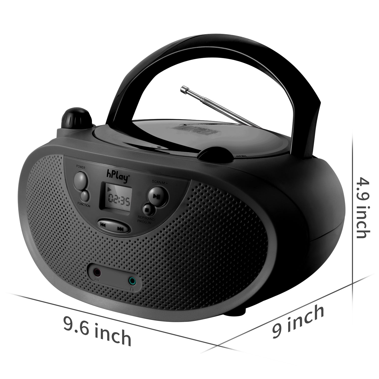 hPlay GC04 Portable CD/CD-R/CD-RW Boombox with AM FM Radio