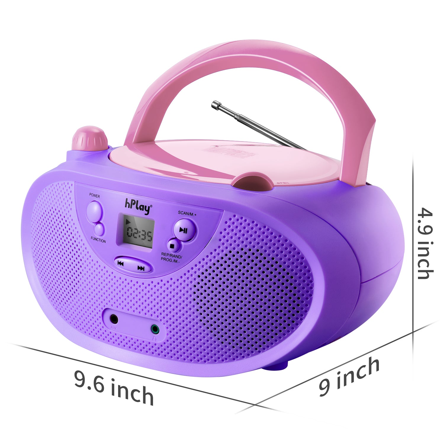 hPlay GC04 Portable CD/CD-R/CD-RW Boombox with AM FM Radio