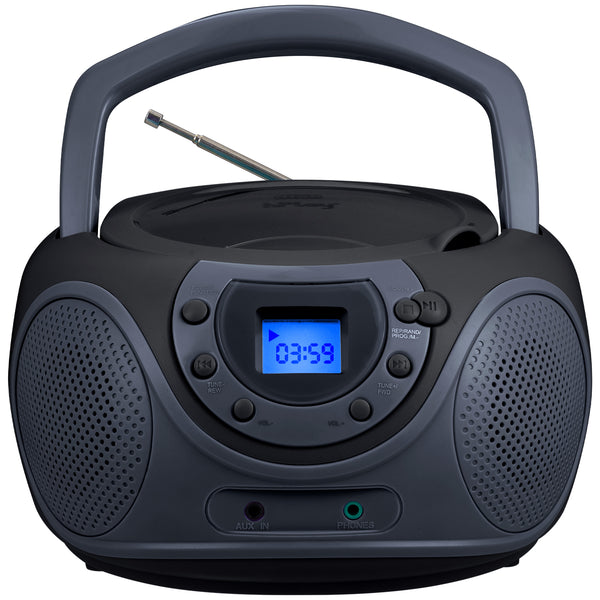 hPlay P16 Portable CD Player Boombox AM FM Digital Tuning Radio (Space Grey)