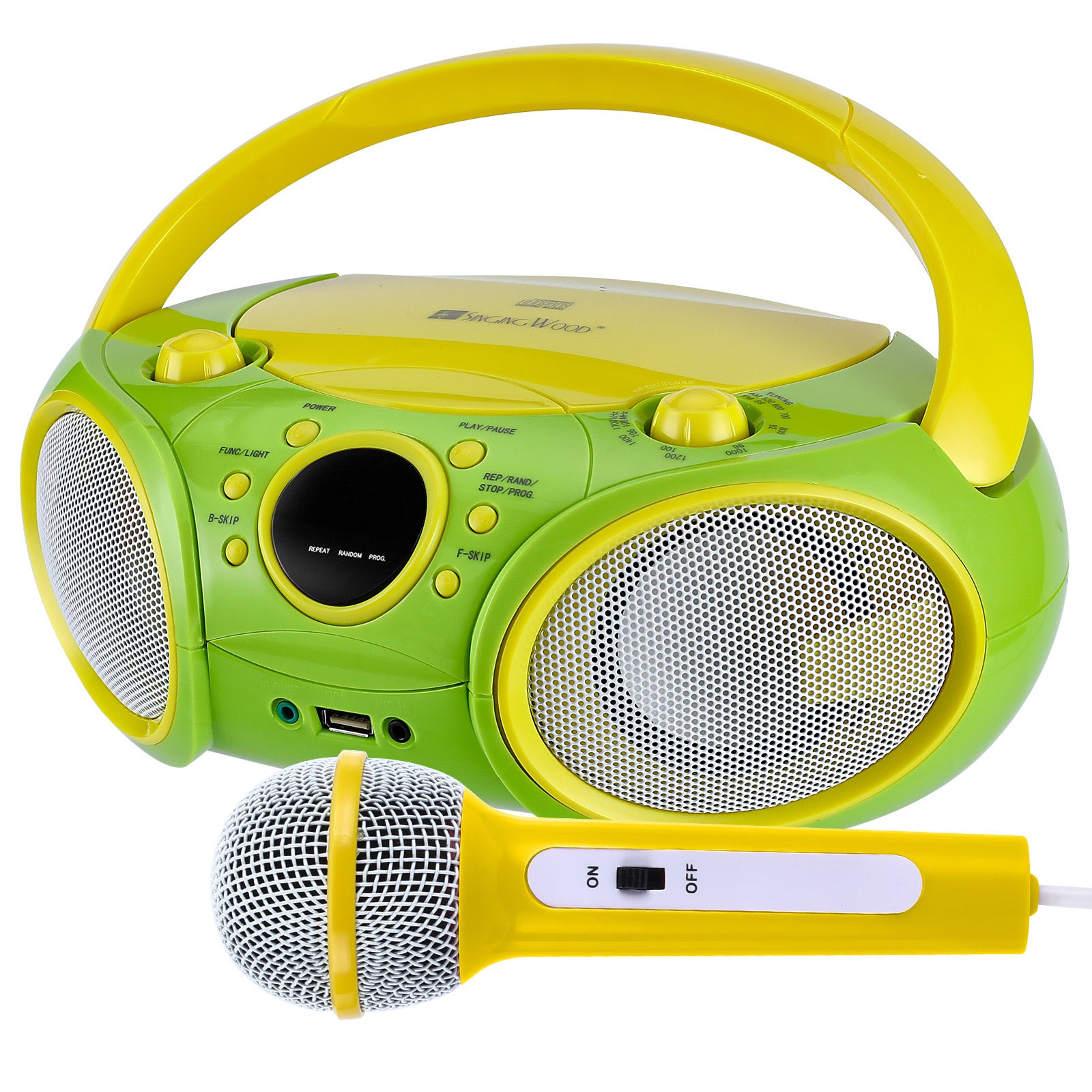 SingingWood NP030AB Portable Karaoke System, Portable CD Player Boombox - Green
