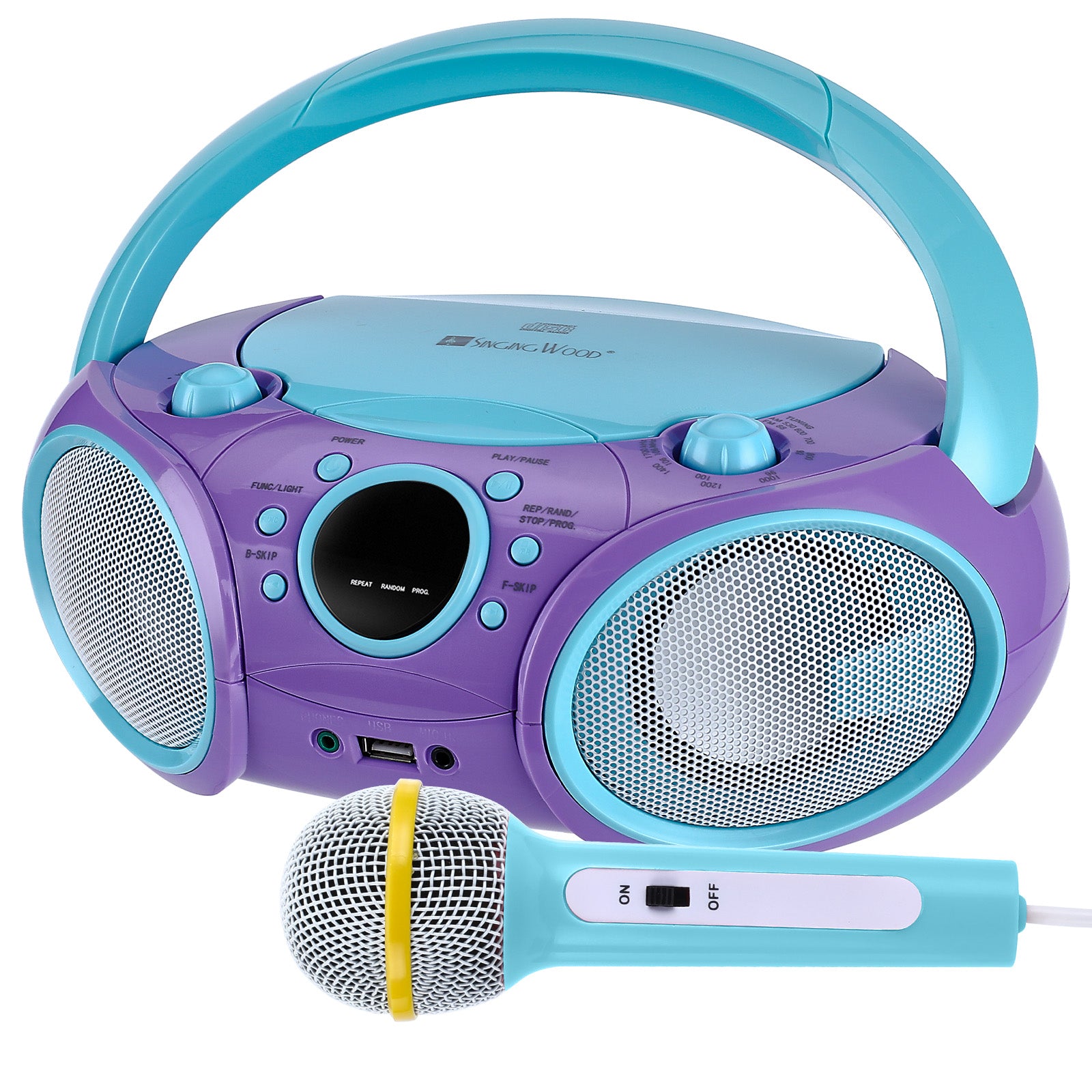 SingingWood NP030AB Portable Karaoke System, Portable CD Player Boombox - Violet