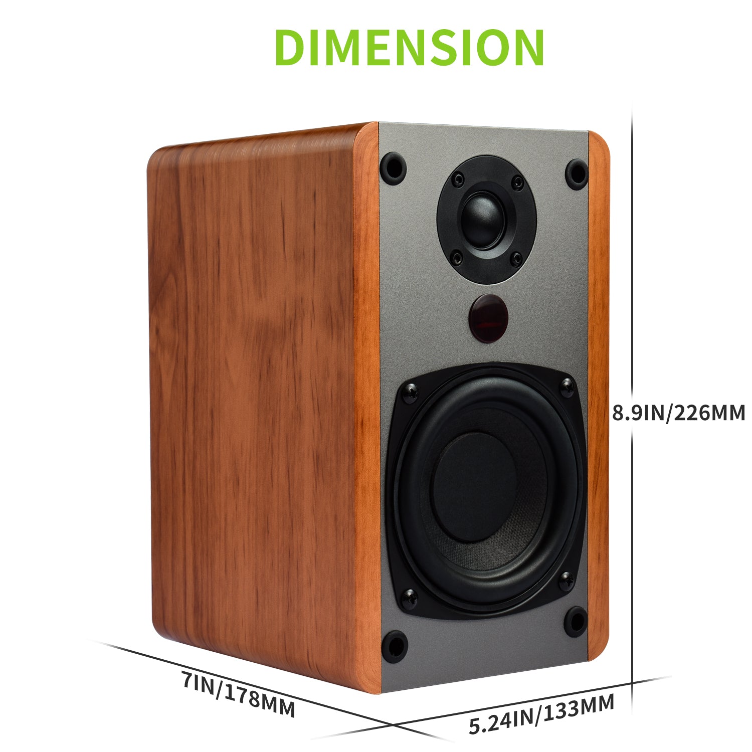 Singing Wood BT25 Active Bluetooth Bookshelf Speaker 80W- Beech Wood