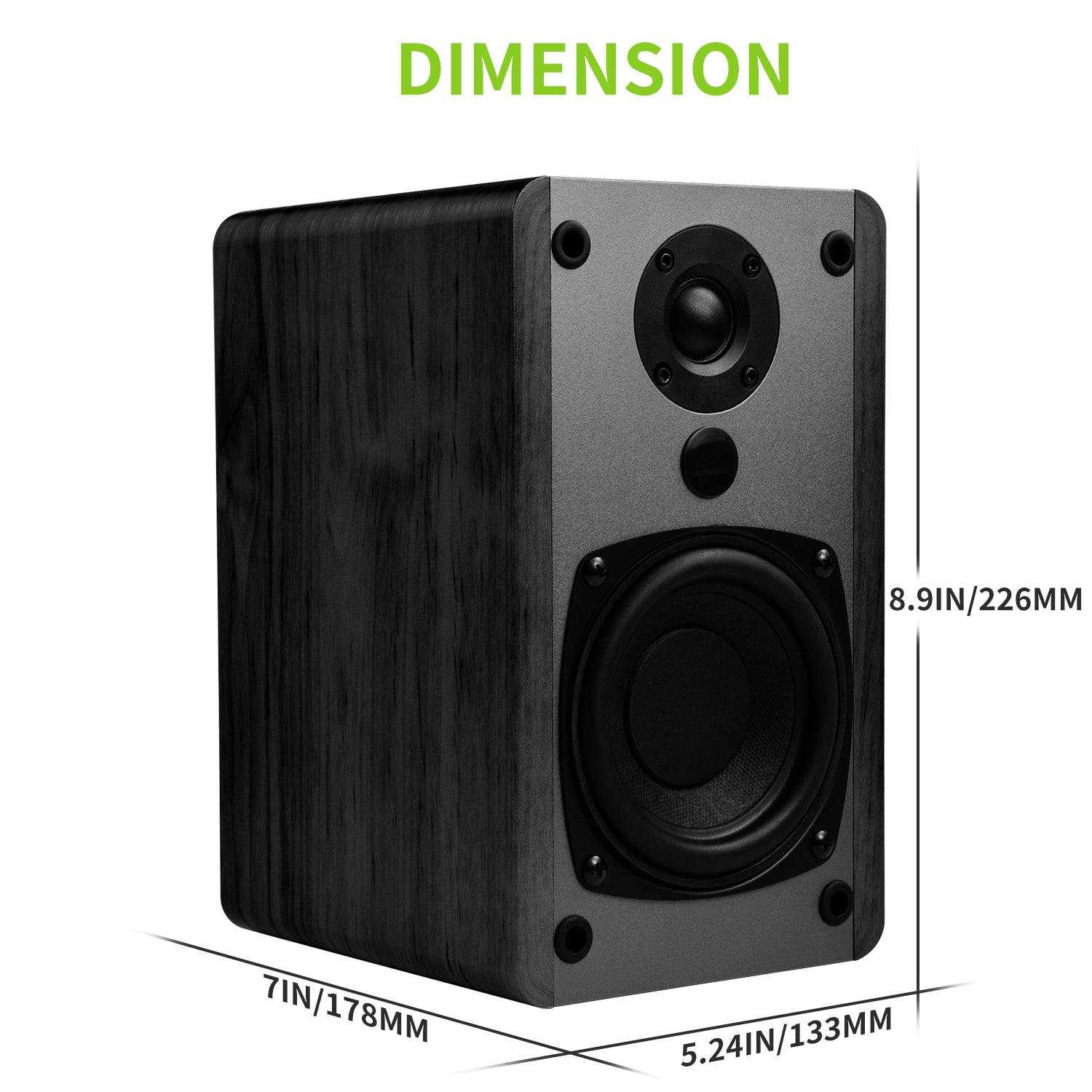Singing Wood BT25 Active Bluetooth Bookshelf Speaker 80W - Black