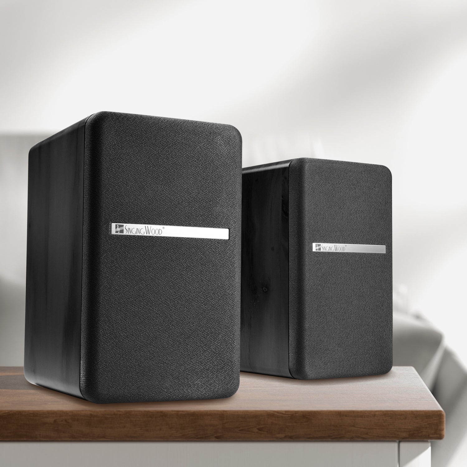 Singing Wood BT27 Powered Bluetooth Bookshelf Speaker - Black