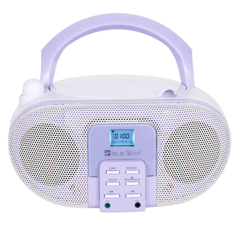 SingingWood GC01 Macarons Series Portable CD Player Boombox - Lavender
