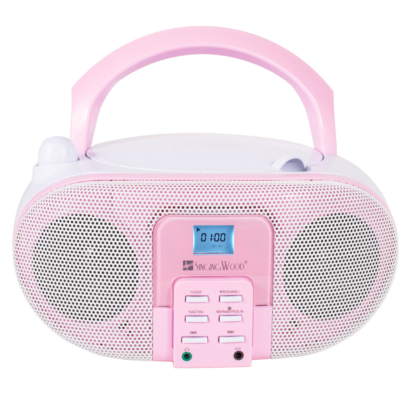 SingingWood GC01 Macarons Series Portable CD Player Boombox - Rose