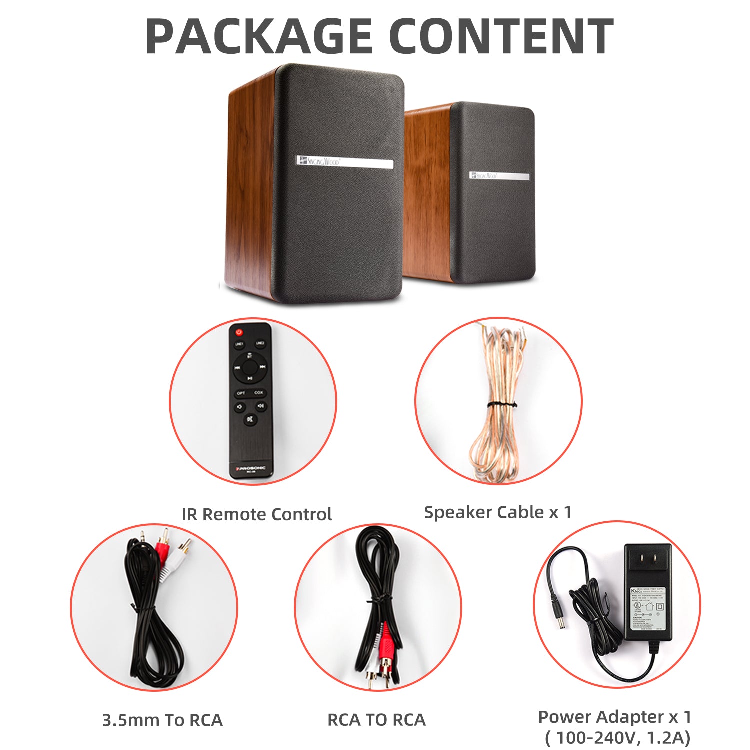 Singing Wood BT25 Active Bluetooth Bookshelf Speaker 80W- Beech Wood