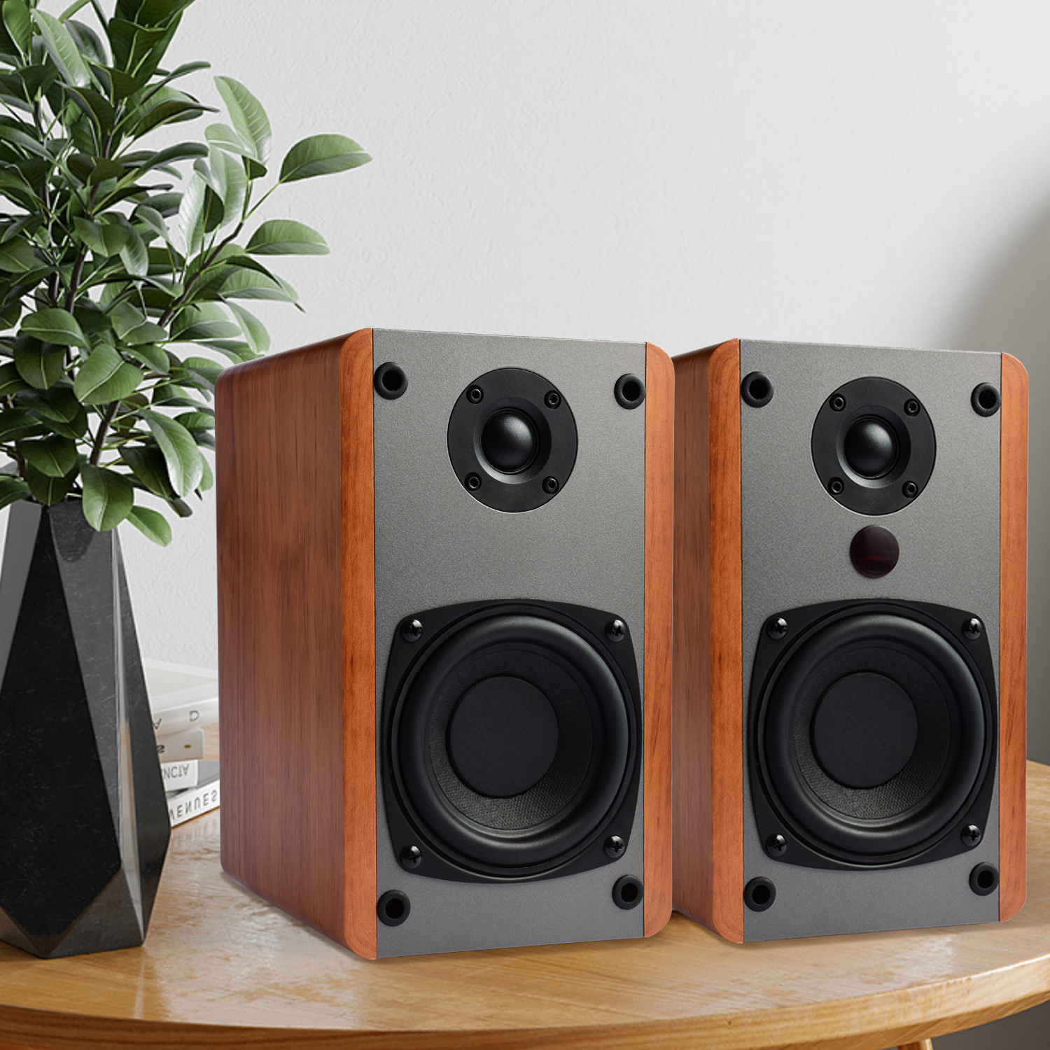 Singing Wood BT25 Active Bluetooth Bookshelf Speaker 80W- Beech Wood
