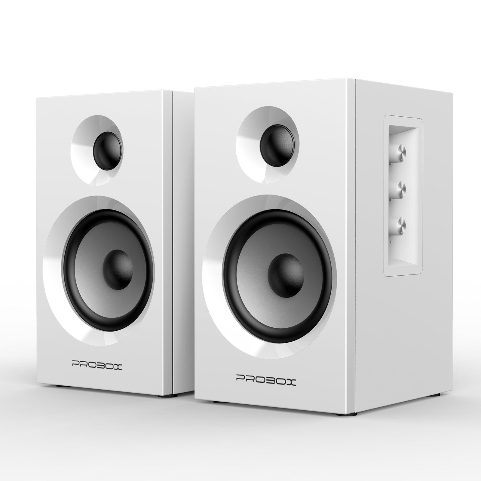 BT16 HiFi Bookshelf Speakers for Computer Gaming PC Speakers - White