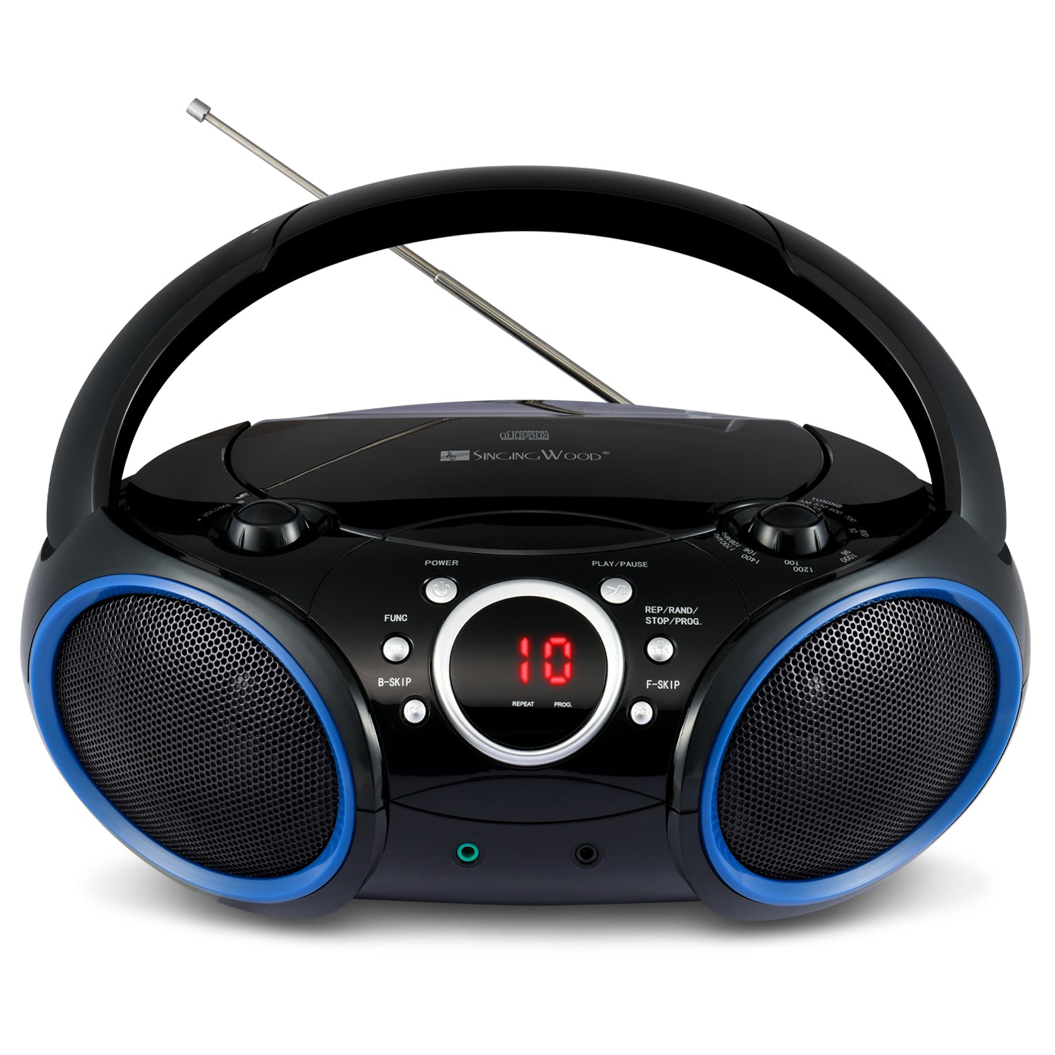 SBX030C Portable CD Player Boombox  (Blue Rims)