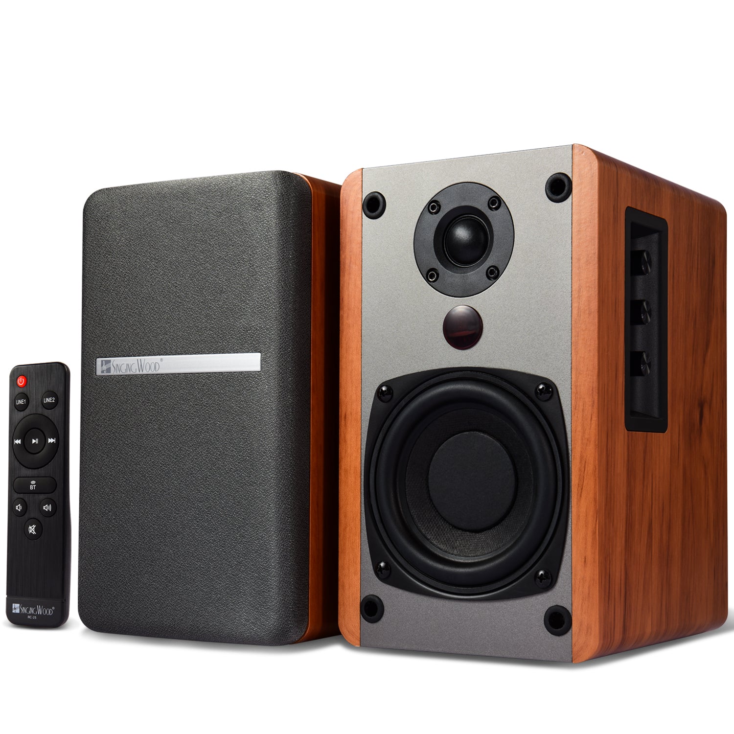Singing Wood BT25 Active Bluetooth Bookshelf Speaker 80W- Beech Wood