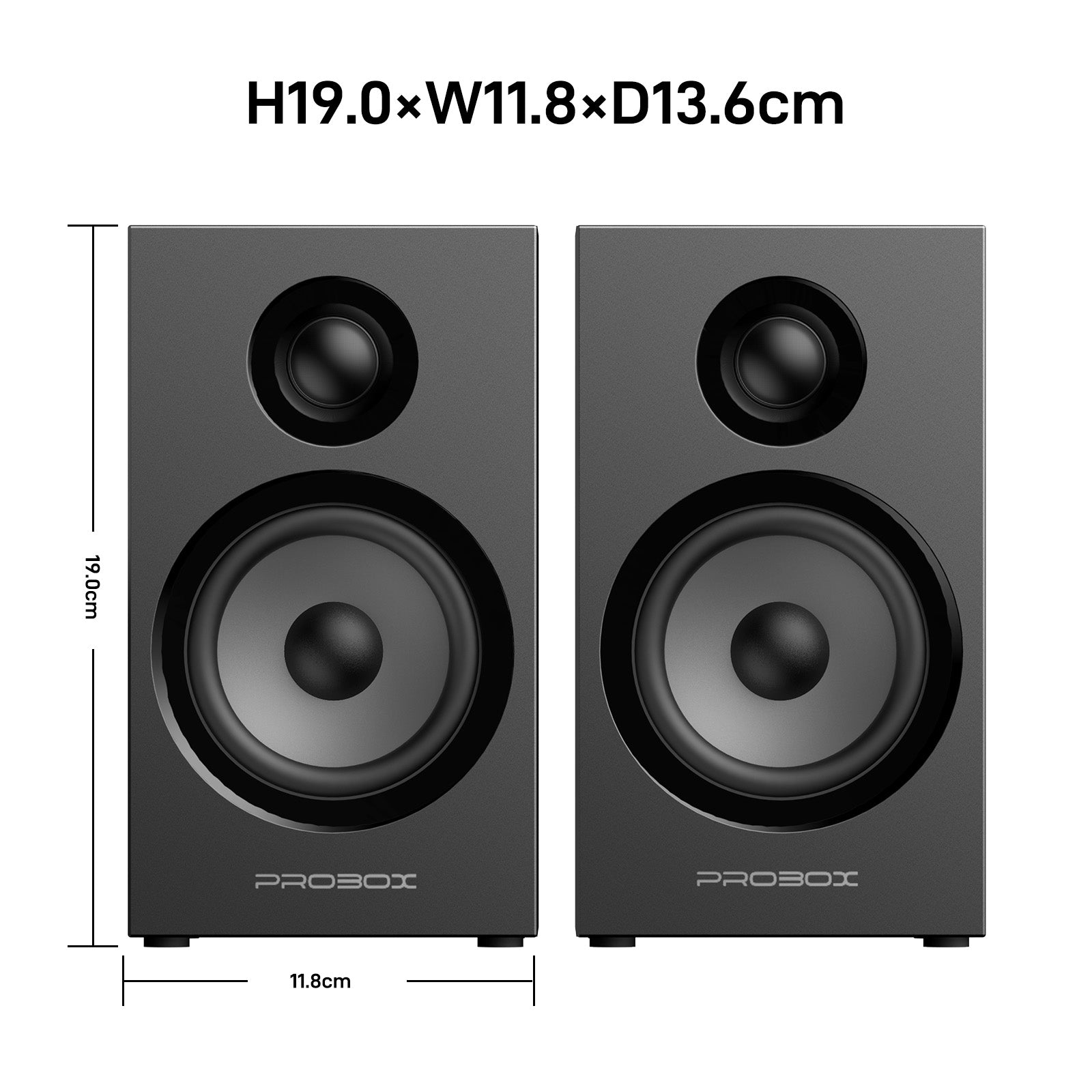BT16 HiFi Bookshelf Speakers for Computer Gaming PC Speakers - Black