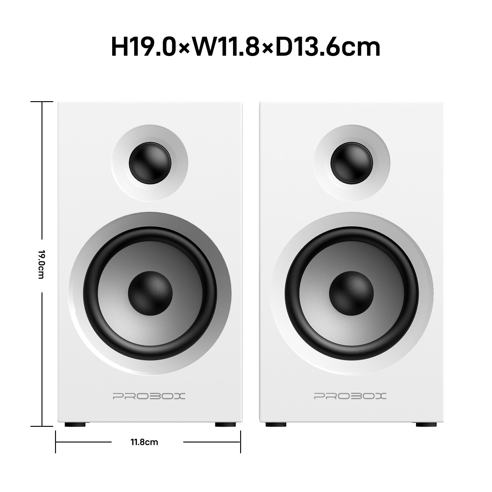 BT16 HiFi Bookshelf Speakers for Computer Gaming PC Speakers - White