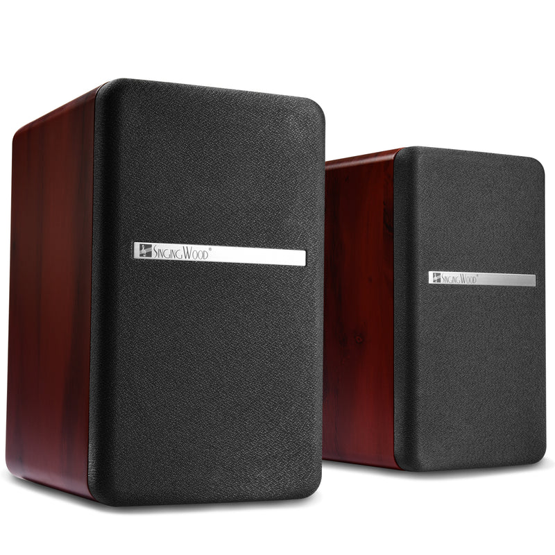 Singing Wood BT27 Powered Bluetooth Bookshelf Speaker - Walnut