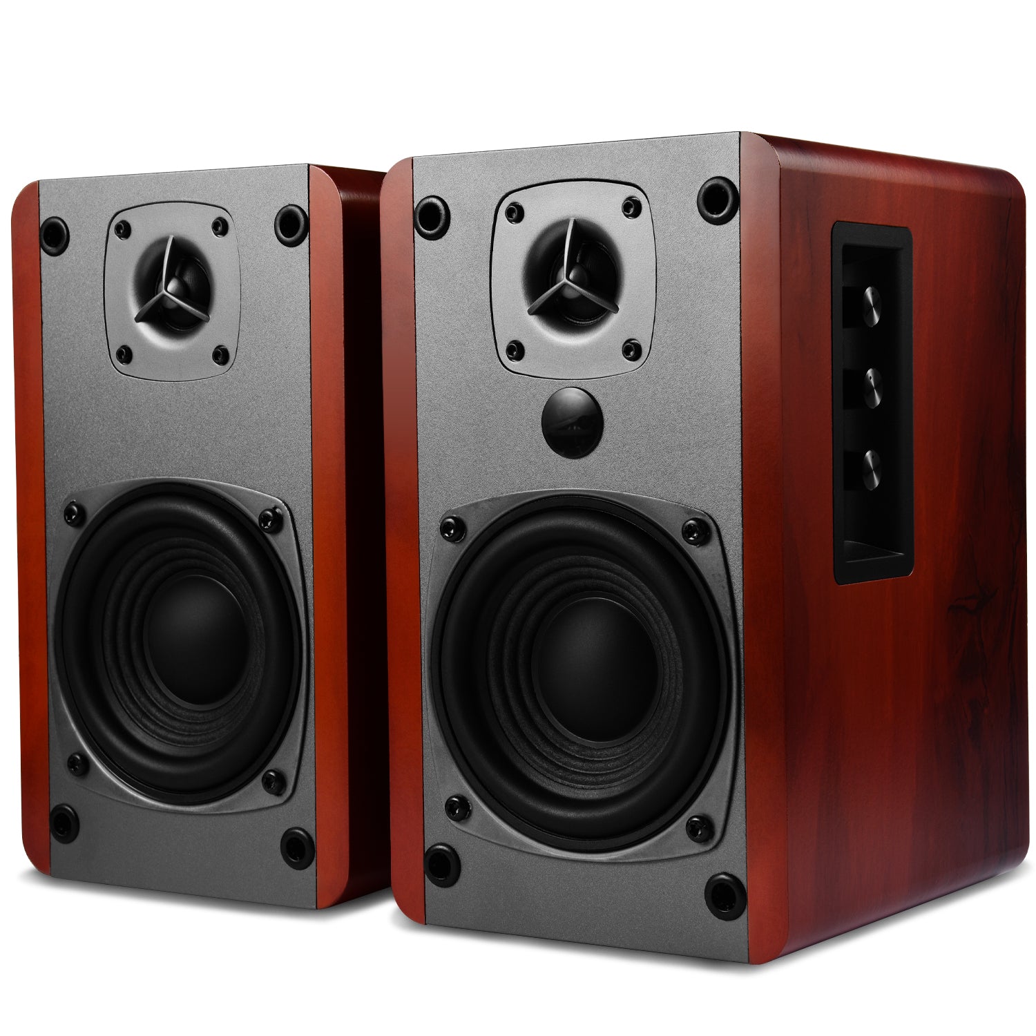 Singing Wood BT27 Powered Bluetooth Bookshelf Speaker - Walnut