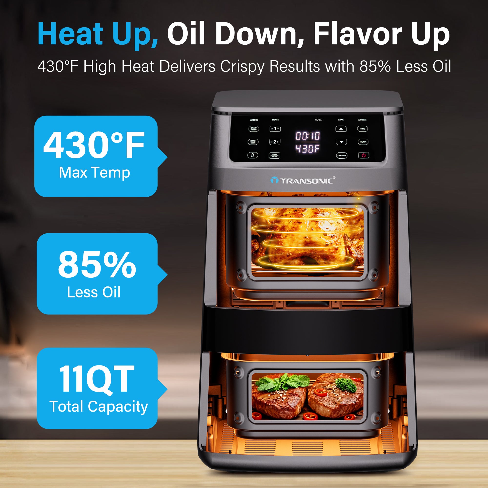 11QT Large Dual Basket Air FRyer