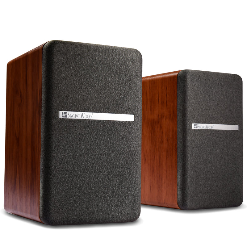 Singing Wood BT25 Active Bluetooth Bookshelf Speaker 80W - Cherry Wood