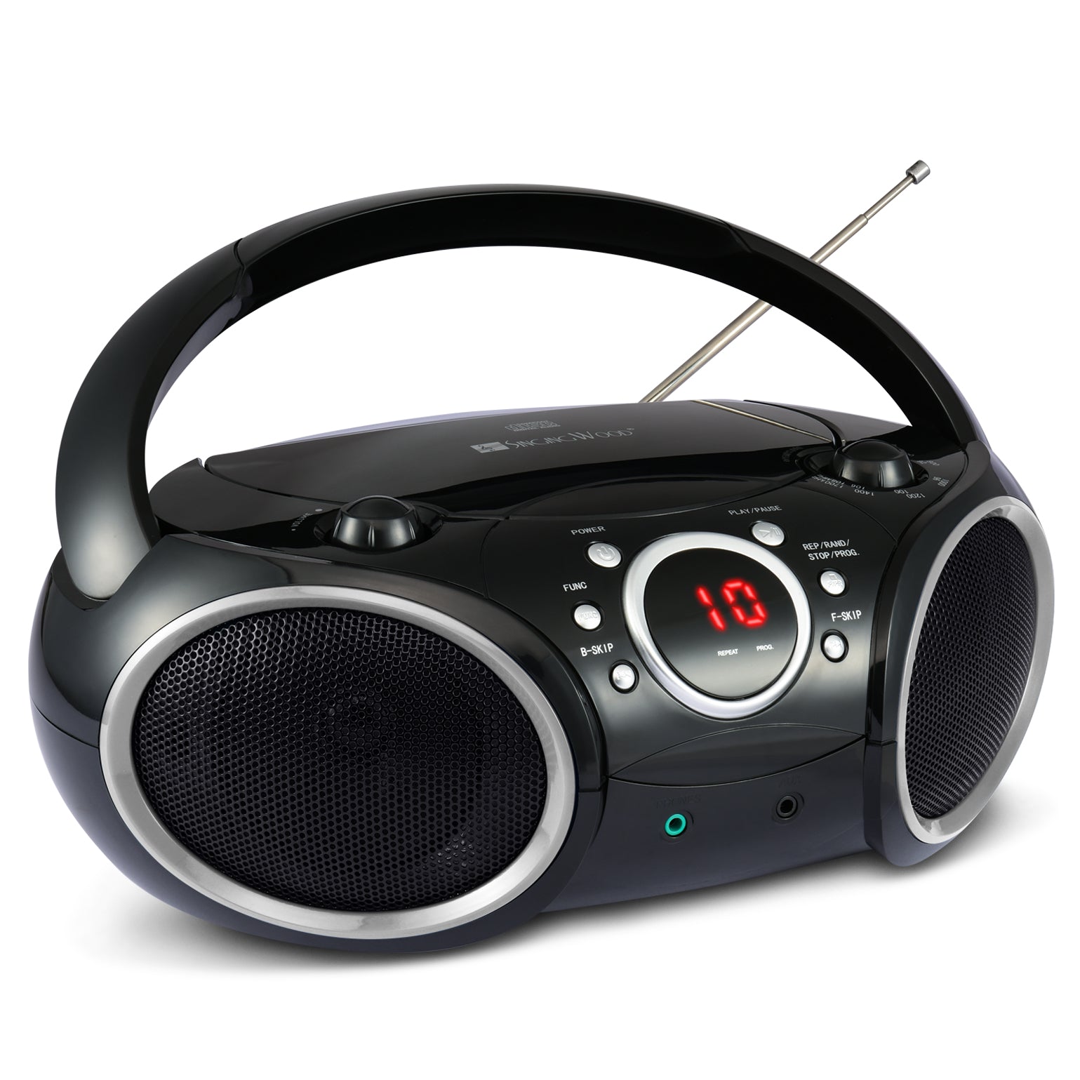 SBX030C Portable CD Player Boombox  (Grey Rims)