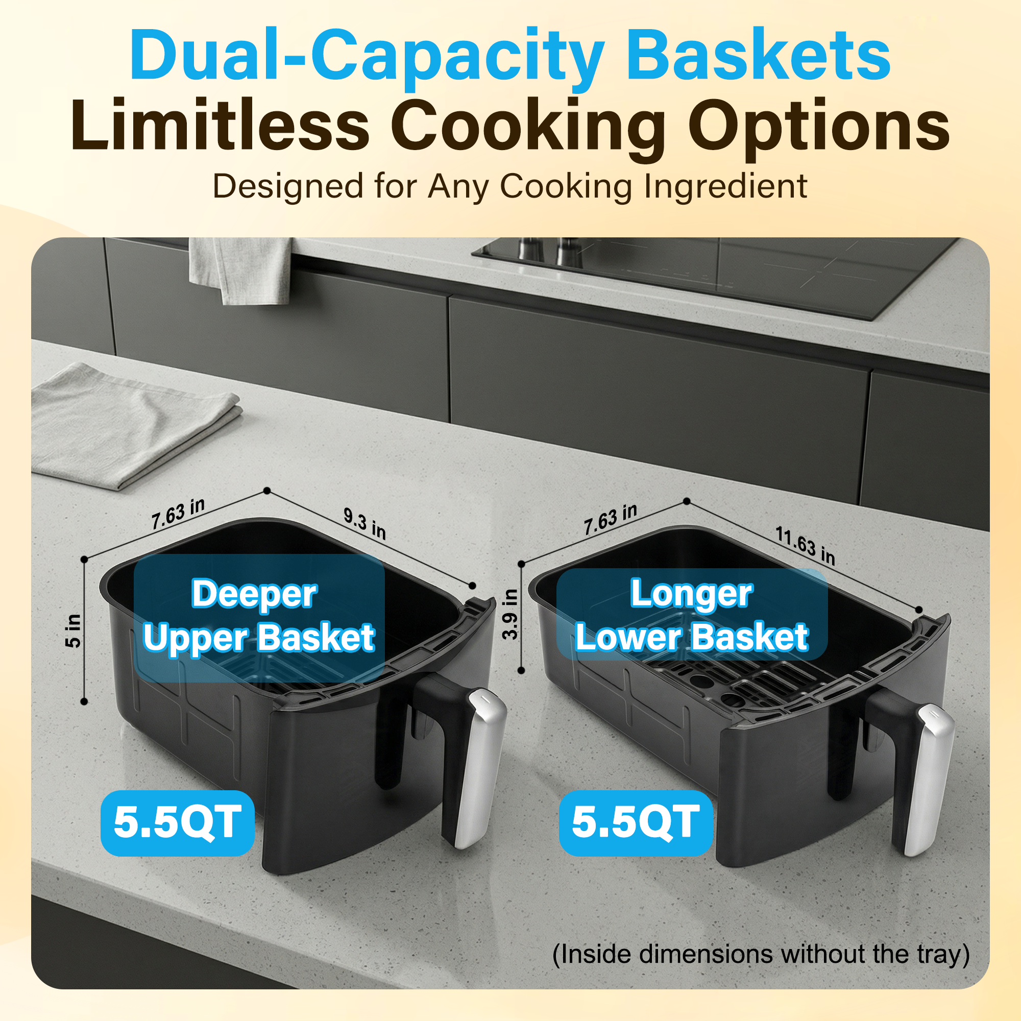 11QT Large Dual Basket Air FRyer