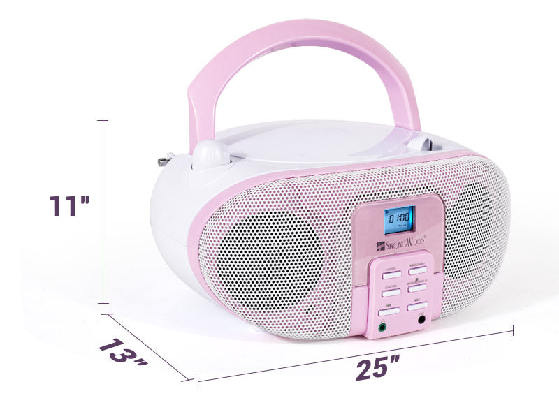 SingingWood GC01 Macarons Series Portable CD Player Boombox - Rose