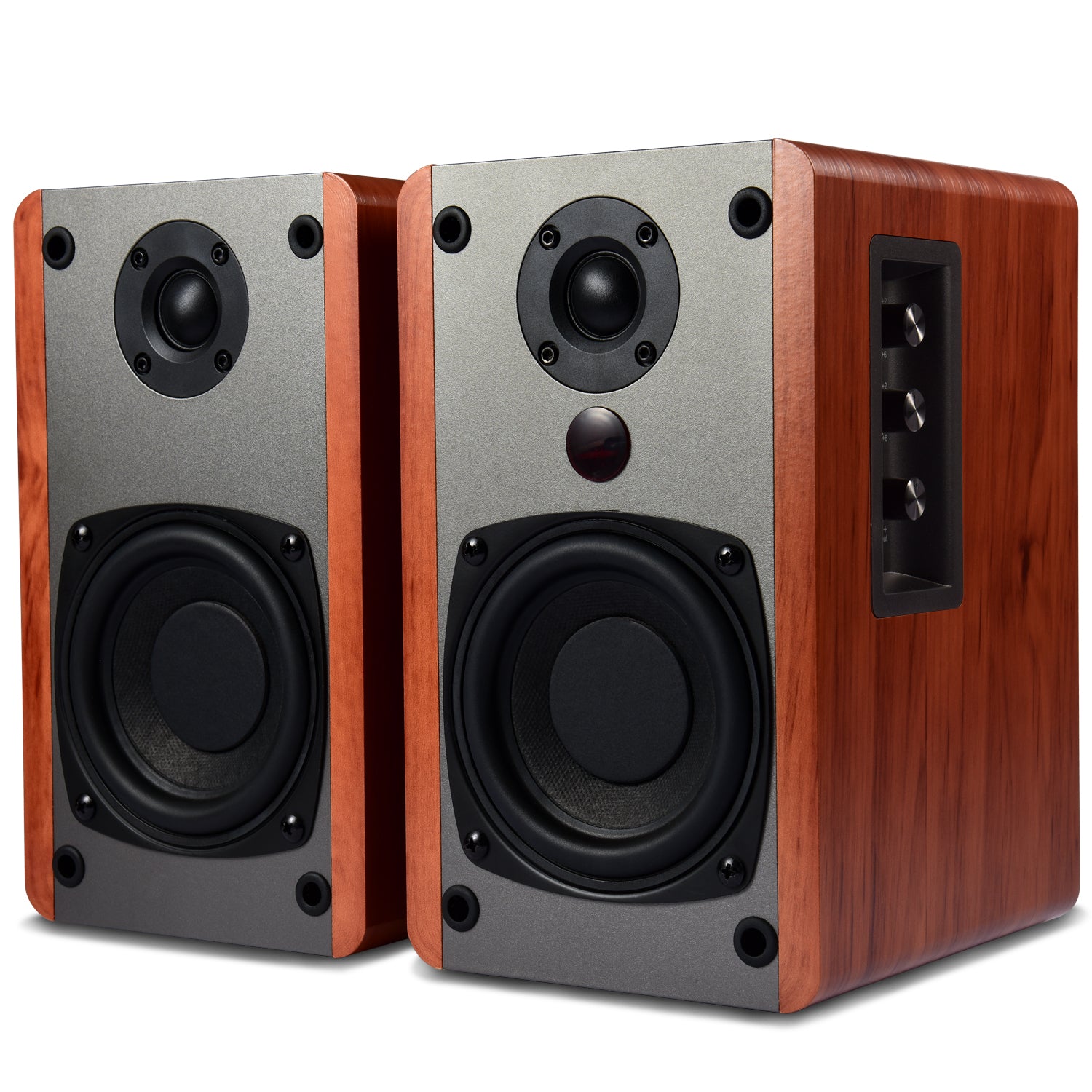 Singing Wood BT25 Active Bluetooth Bookshelf Speaker 80W - Cherry Wood