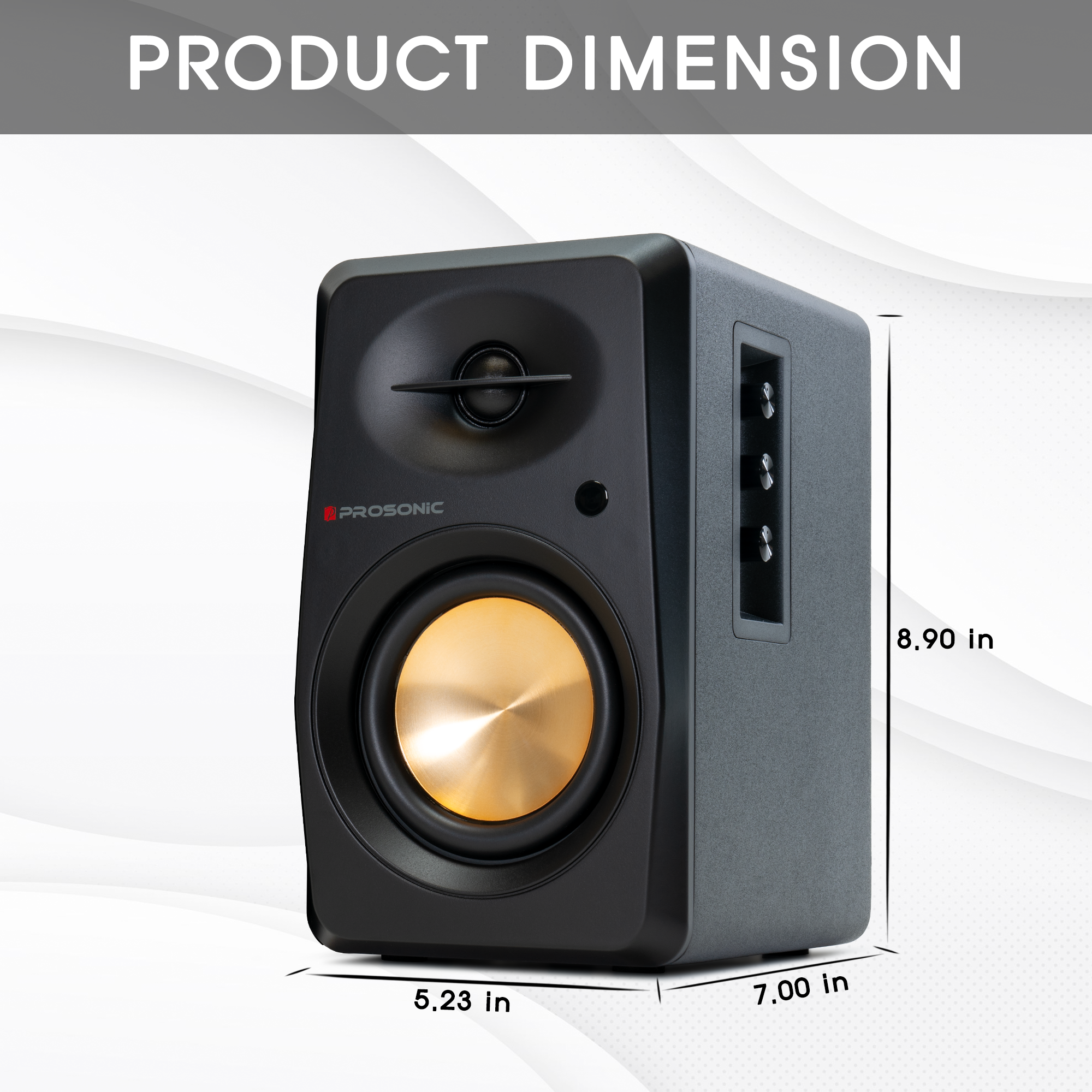 Prosonic BT30 Active Bluetooth Bookshelf Speaker - Black
