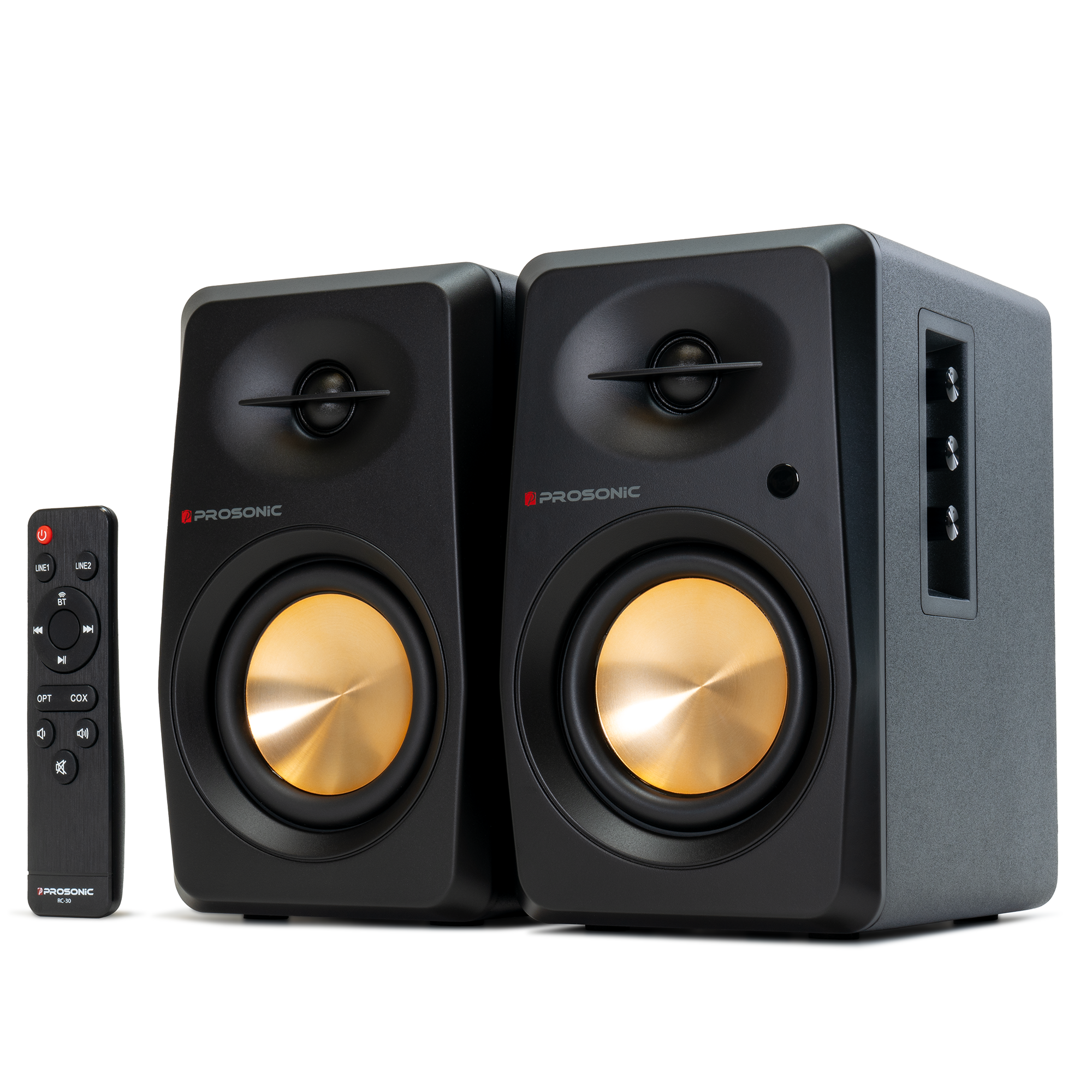 Prosonic BT30 Active Bluetooth Bookshelf Speaker - Black