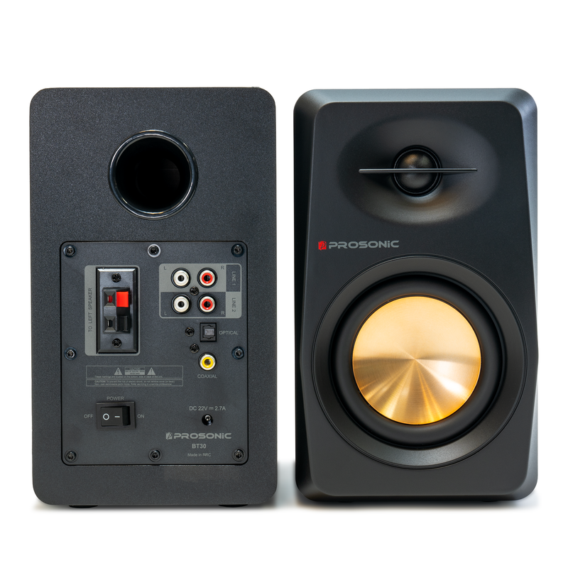 Prosonic BT30 Active Bluetooth Bookshelf Speaker - Black