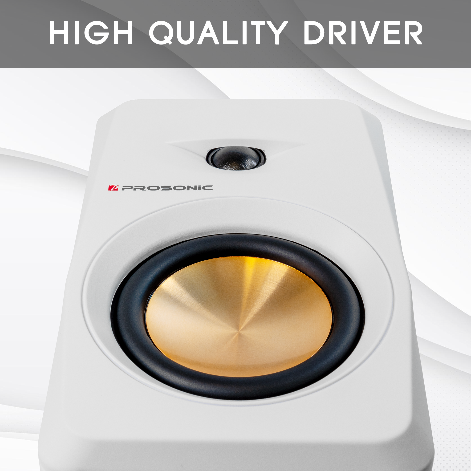 Prosonic BT30 Active Bluetooth Bookshelf Speaker - White