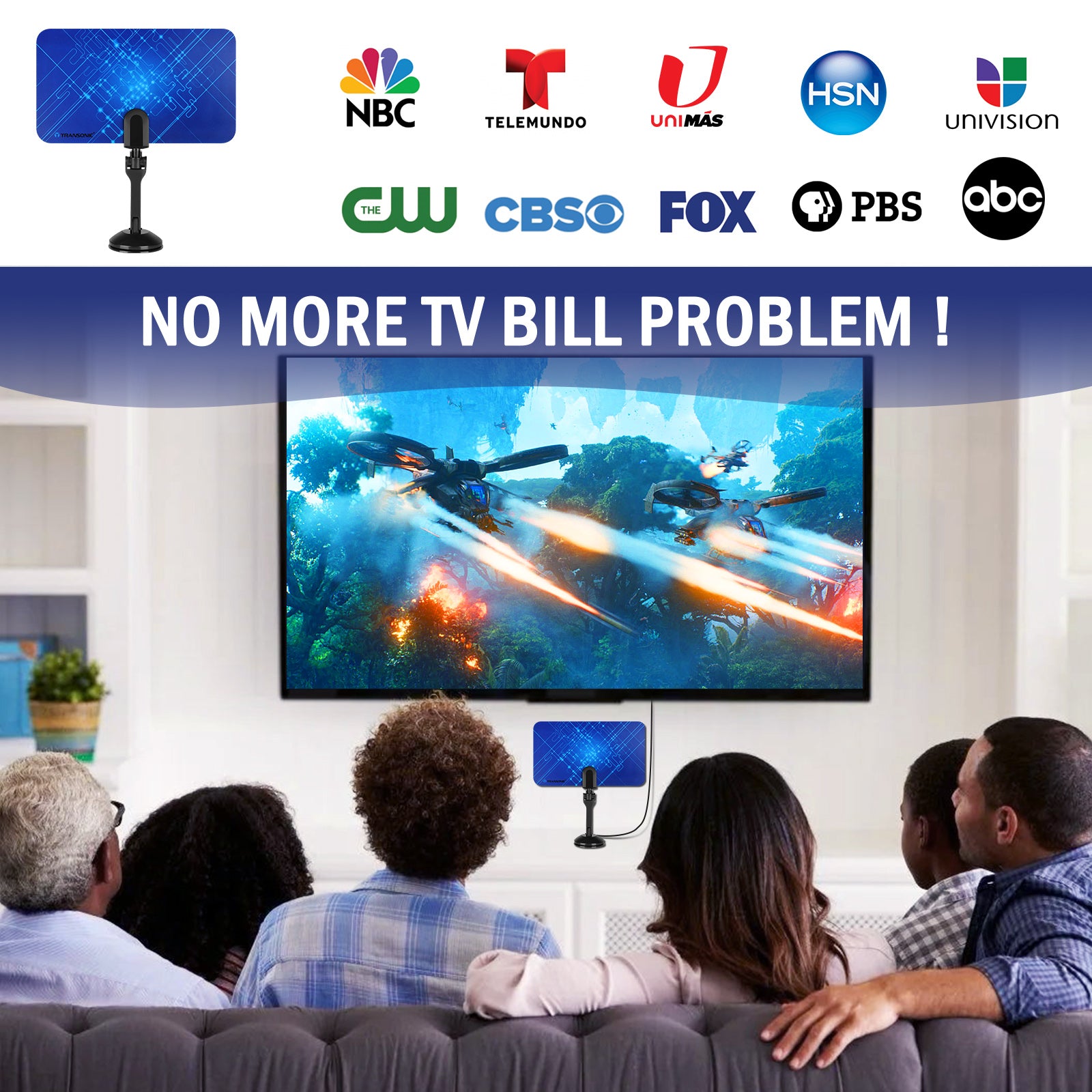 Transonic B100 Indoor Digital Flat TV Antenna