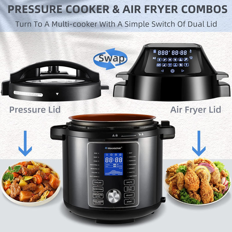 Transonic OPA160 Pressure Cooker & Air Fryer Combos, 6 Quart