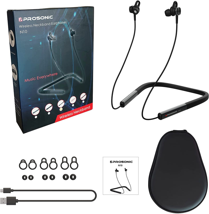 Prosonic N10 Wireless Neckband Headphones with 12mm Drivers