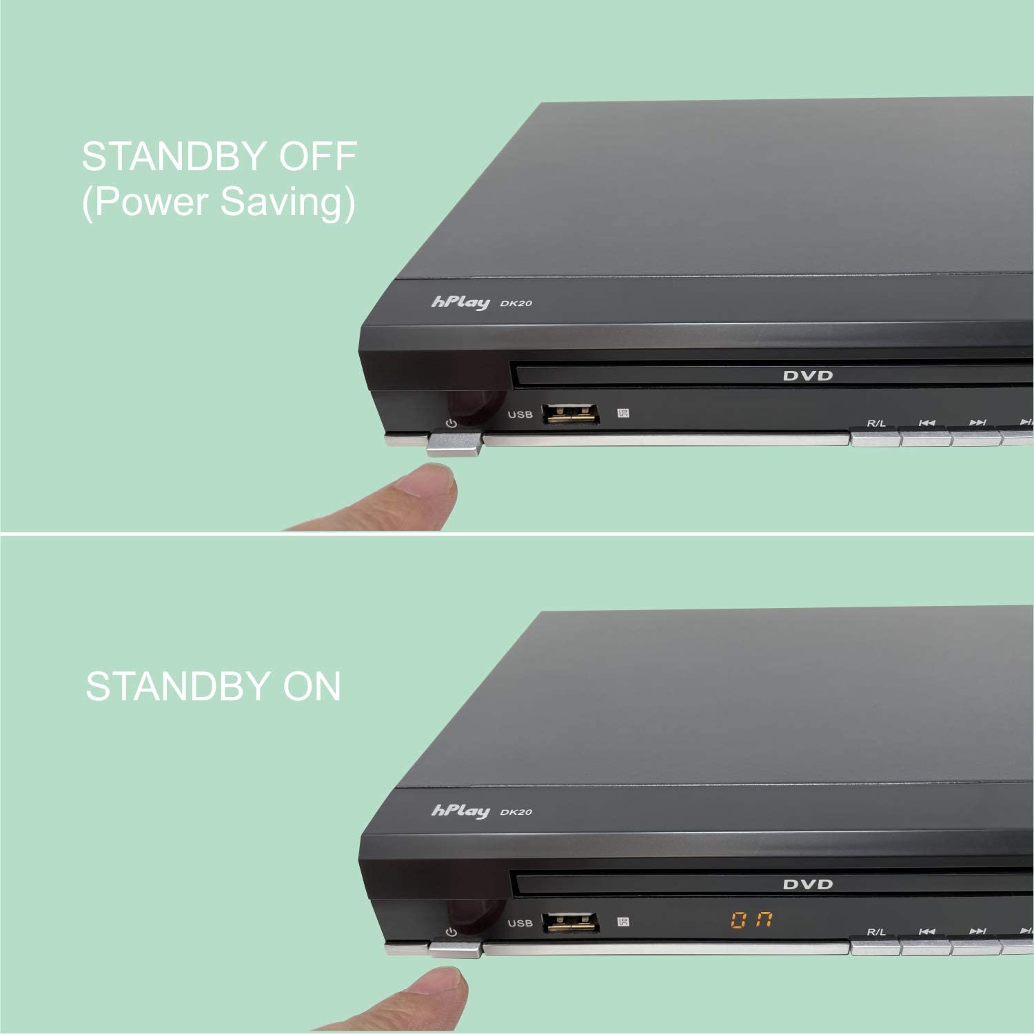 hPlay DK20 Up-Convert to 1080P DVD, CD Multimedia Player, Region Free, 2 Microphone Input