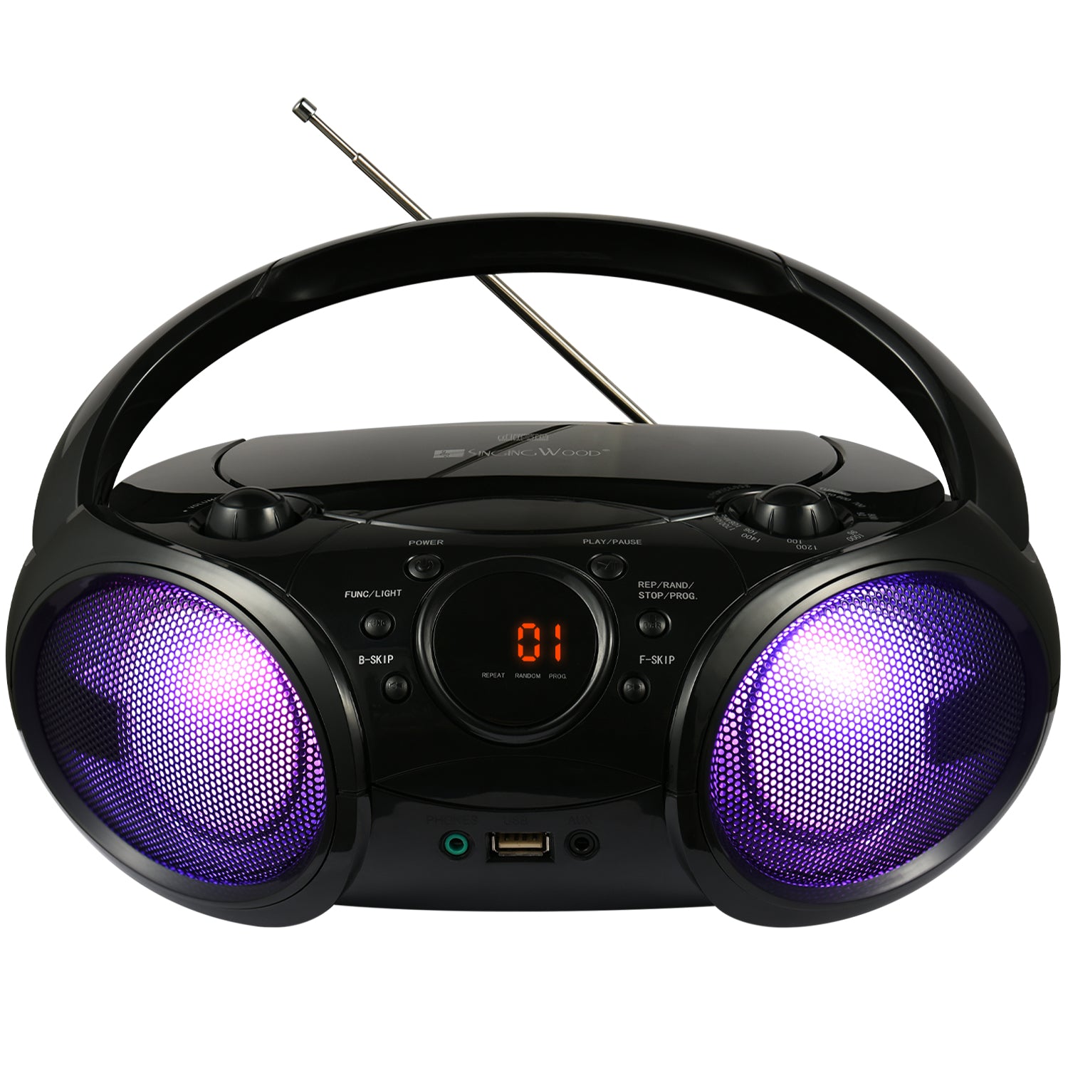 SBX030BTL Boombox w/ LED Light (Phantom Black)