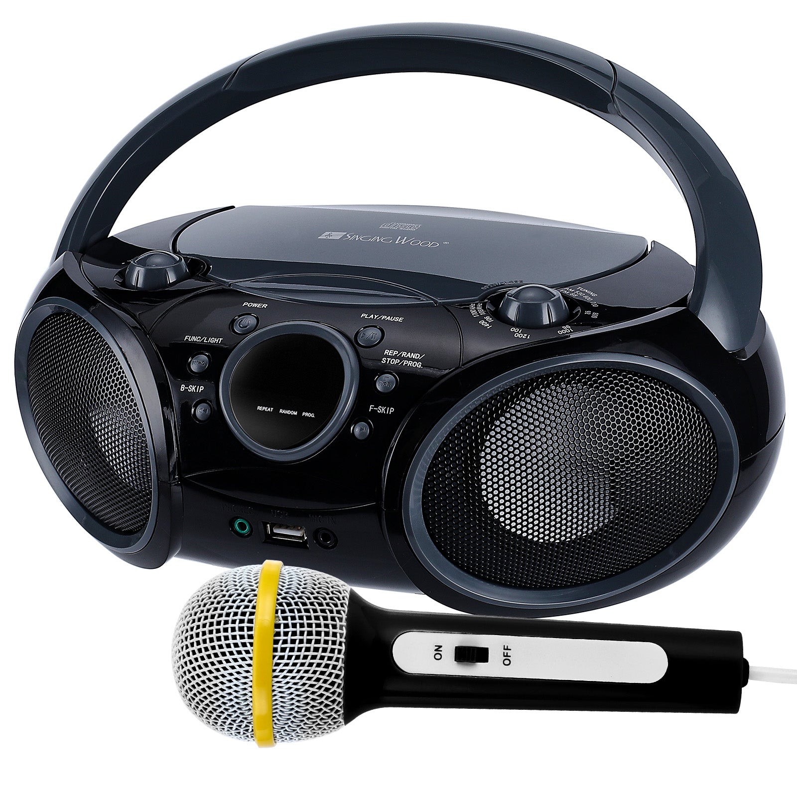 SingingWood NP030AB Portable Karaoke System, Portable CD Player Boombo