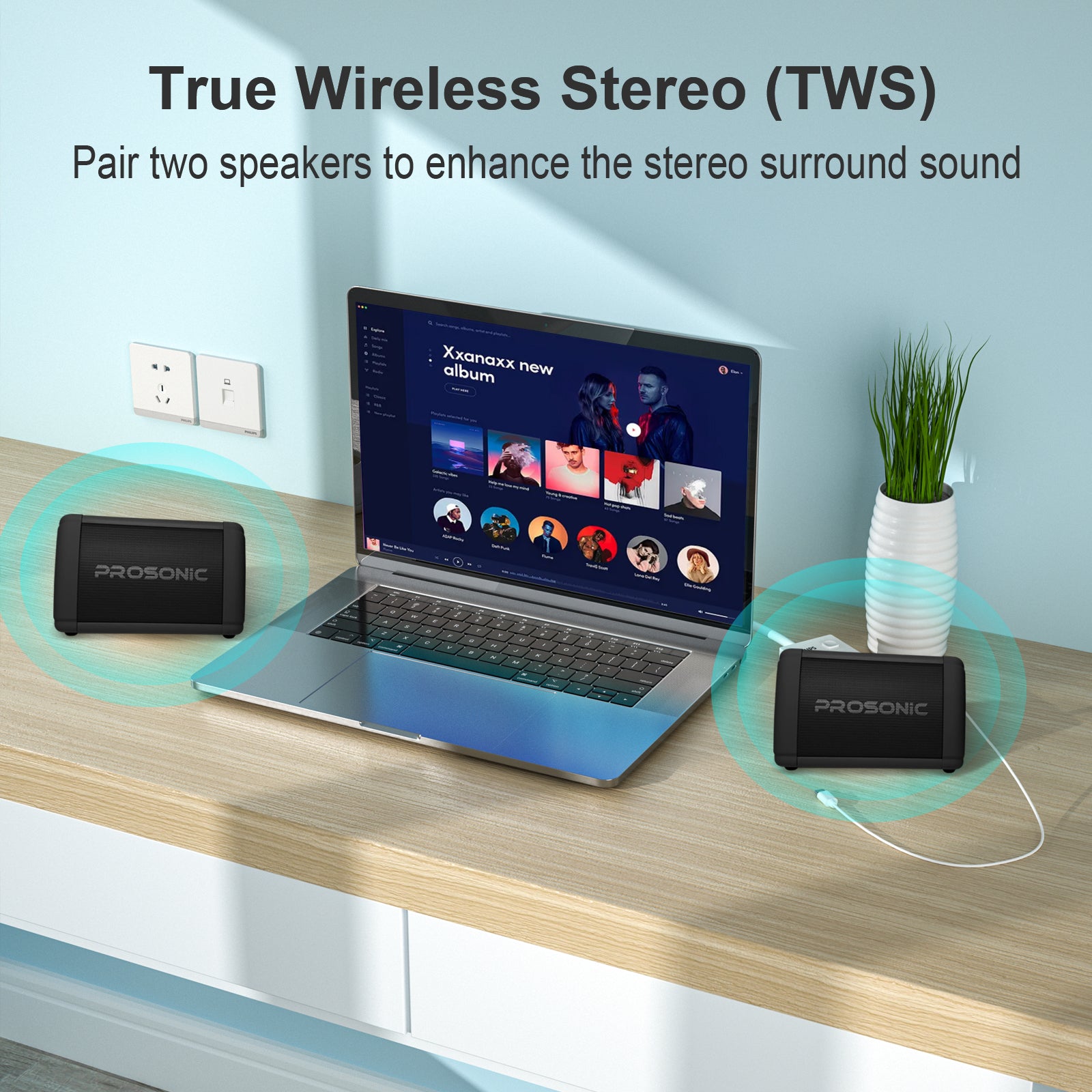 Prosonic BT3 Portable Wireless Bluetooth Speaker (Black)