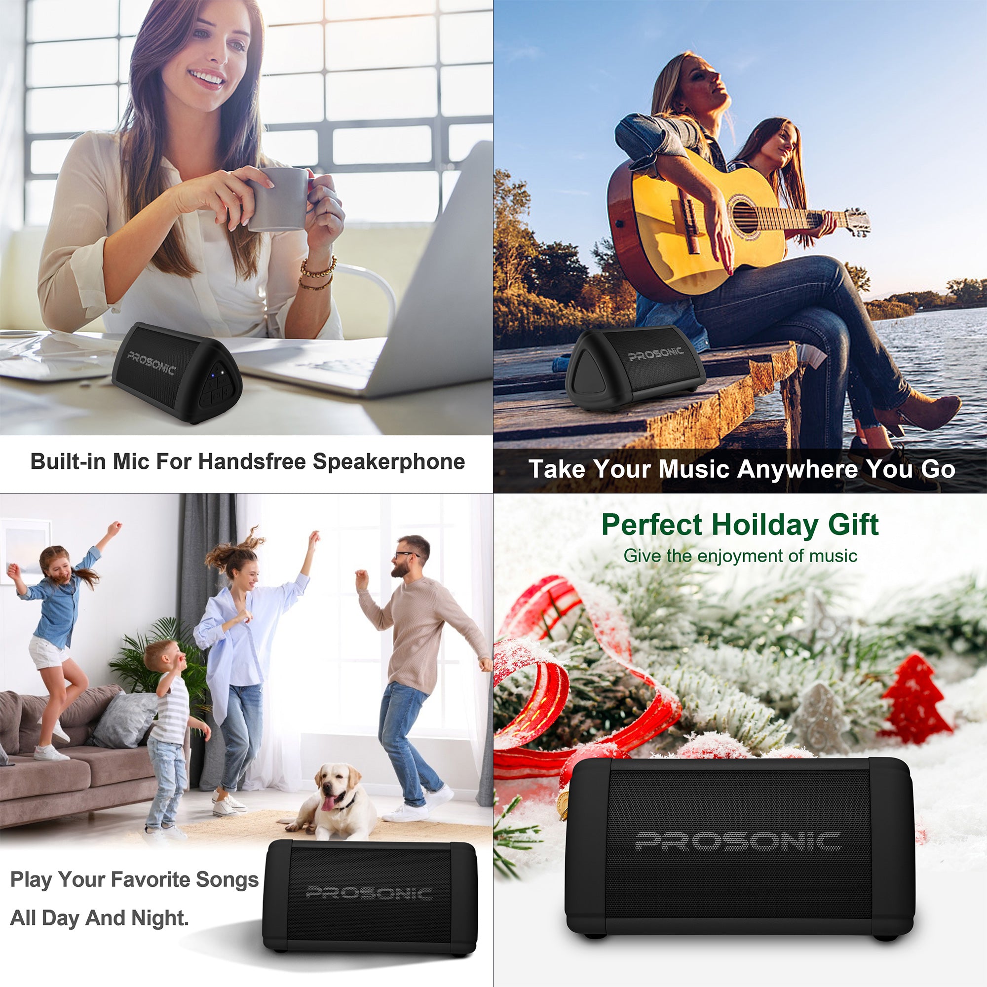 Prosonic BT3 Portable Wireless Bluetooth Speaker (Black)