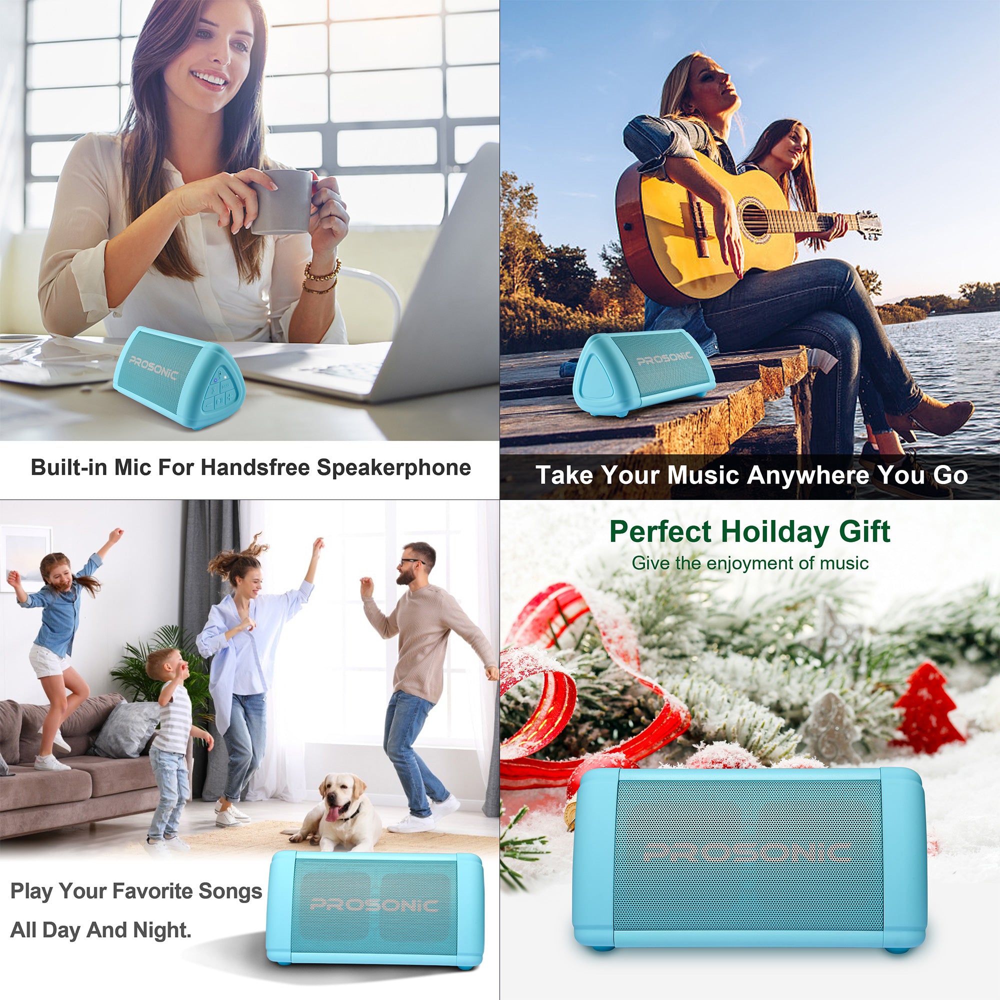 Prosonic BT3 Portable Wireless Bluetooth Speaker (Blue)