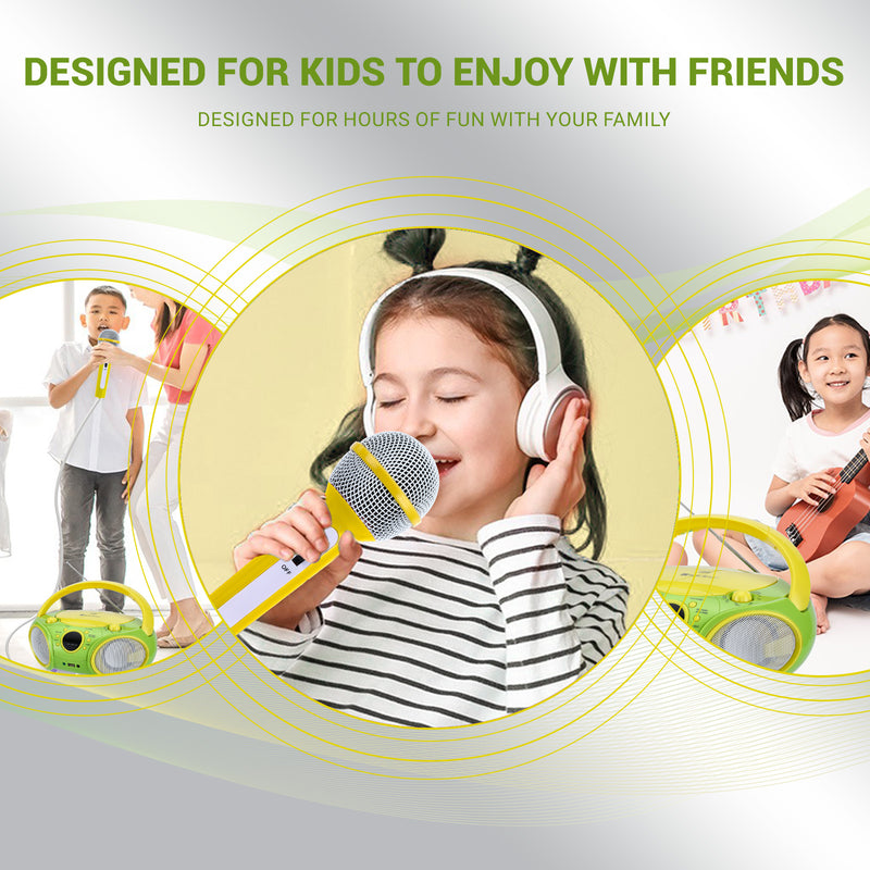 SingingWood NP030AB Portable Karaoke System, Portable CD Player Boombox - Green