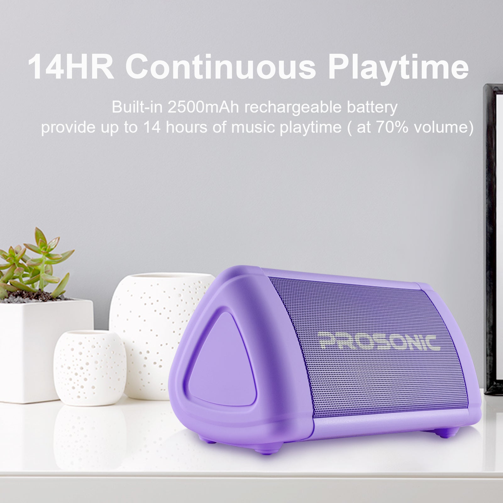Prosonic BT3 Portable Wireless Bluetooth Speaker (Purple)